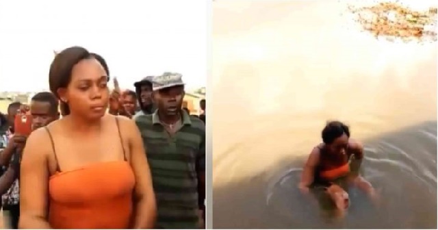 A Lady Accused of Being a Kidnapper, Humiliated By Angry Onitsha Residents [Photos]
