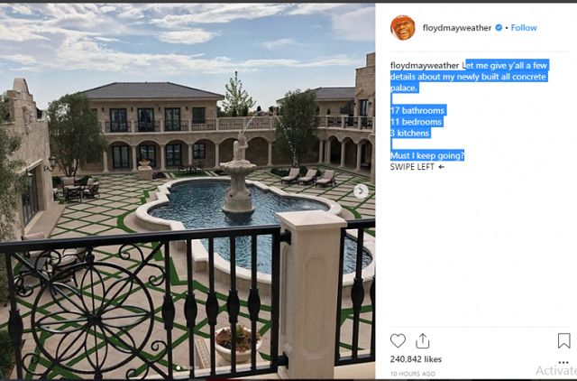 Boxing Legend, Floyd Mayweather Shows Off His New House with 17 Bathrooms