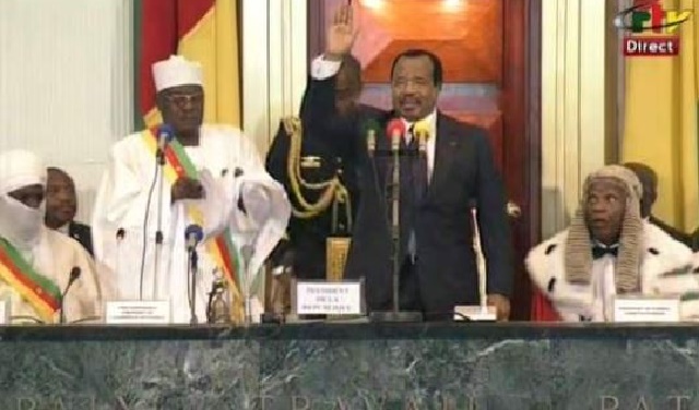 Paul Biya has been sworn in as Cameroon's President for a seventh term. The 85-year-old, who has ruled the country for 36 years, pledged to uphold the "integrity" and "unity" of the country in a ceremony overseen by parliamentary speaker Cavaye Yeguie Djibril. Biya secured 71% of the vote in the October 7th election but opposition parties said the election was marred by fraud. The swearing in ceremony was however clouded by Monday's kidnapping of 80 people, including 79 students, in a school in the restive North-West region. The government and separatists who are pushing for an independent state in mainly English-speaking areas have been trading accusations as to who is behind the kidnapping. More than 300,000 people have fled the violence in the North-West and South-West regions with some crossing the border into Nigeria.