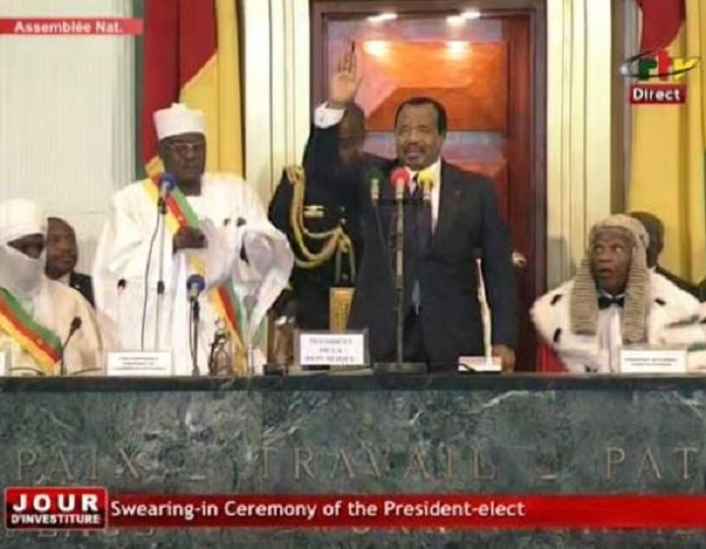 Paul Biya has been sworn in as Cameroon's President for a seventh term. The 85-year-old, who has ruled the country for 36 years, pledged to uphold the "integrity" and "unity" of the country in a ceremony overseen by parliamentary speaker Cavaye Yeguie Djibril. Biya secured 71% of the vote in the October 7th election but opposition parties said the election was marred by fraud. The swearing in ceremony was however clouded by Monday's kidnapping of 80 people, including 79 students, in a school in the restive North-West region. The government and separatists who are pushing for an independent state in mainly English-speaking areas have been trading accusations as to who is behind the kidnapping. More than 300,000 people have fled the violence in the North-West and South-West regions with some crossing the border into Nigeria.