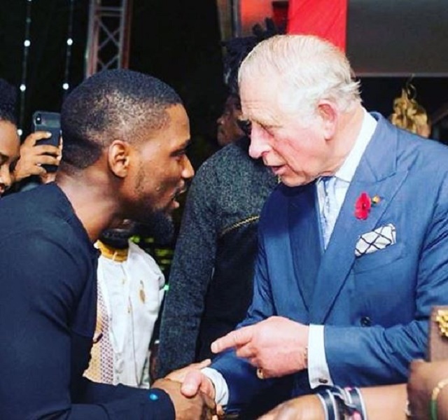 More Photos of BBNaijas's Tobi as He Meet Prince Charles in Ghana