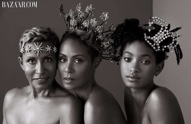 Jada Pinkett Smith, Her Mom and Daughter Go Topless as They Cover Harper’s Bazaar [Photos]