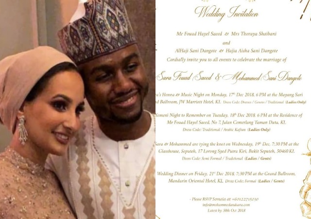 More Photos from the Wedding of Dangote's Nephew, Mohammed, To His Malaysian Bride