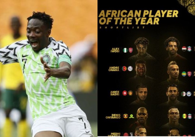 Musa Out as Iwobi, Salah & Aubamenyang Makes African Player of the Year Award Shortlist