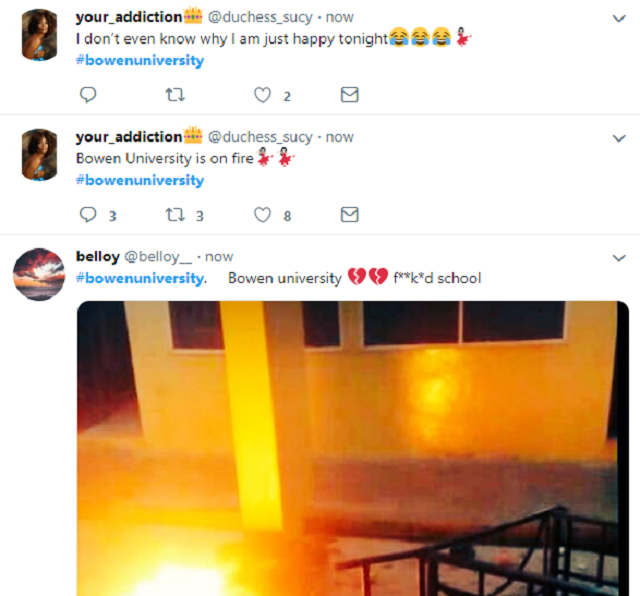 Bowen University Students Burns down Hostel after 200 Students Was Suspended