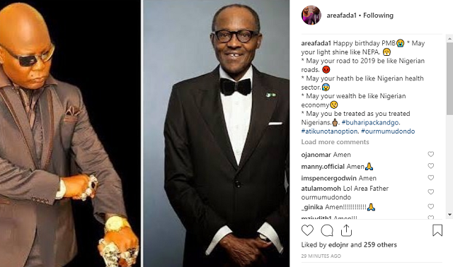 ''May Your Heath Be Like Nigerian Health Sector'' - Charly Boy Prays As He Sends Birthday Message to President Buhari