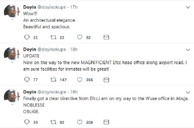Former Senior Adviser to the Immediate Past President of Nigeria, Doyin Okupe Detained by EFCC
