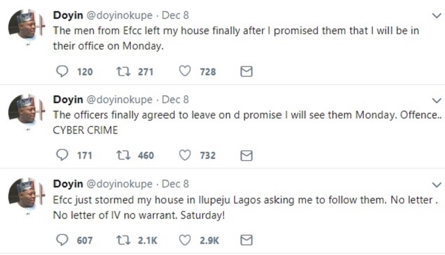 Former Senior Adviser to the Immediate Past President of Nigeria, Doyin Okupe Detained by EFCC