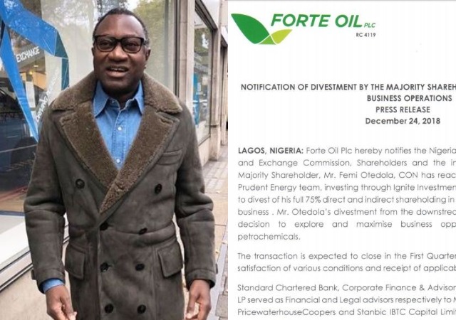Nigerian Oil Magnate, Femi Otedola Sells Forte Oil Shares