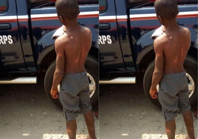 Middle Aged Woman Bathes Houseboy with Hot Water for Stealing