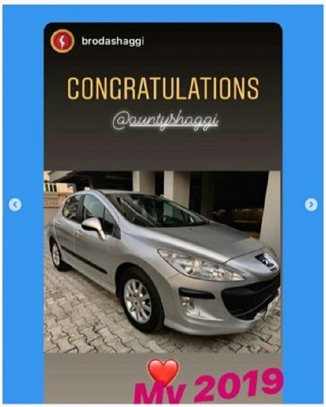 Instagram Comedian, Broda Shaggi Buys New Car for Aunty Shaggi