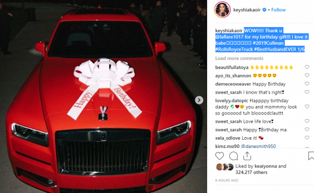 Gucci Mane Buys His Wife Keyshia Ka’Oir a 2019 Rolls Royce Cullinan