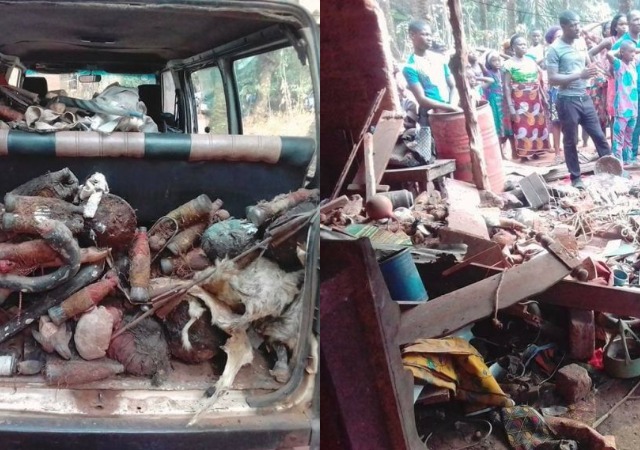 Popular Priestess of Inyama Ogbanje Repents, Denounces Her Fetish Practices in Enugu [Photos]