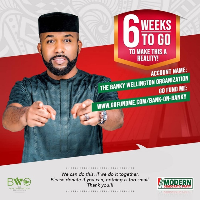 6 Weeks to Go! Banky W Releases Details of How People Can Donate Towards His Campaign