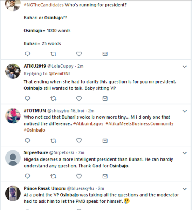 #NgThecandidates: Nigerians Reacts at President Buhari’s Incredibly Dumb Performance at Live Presidential Chat [Snapshot]