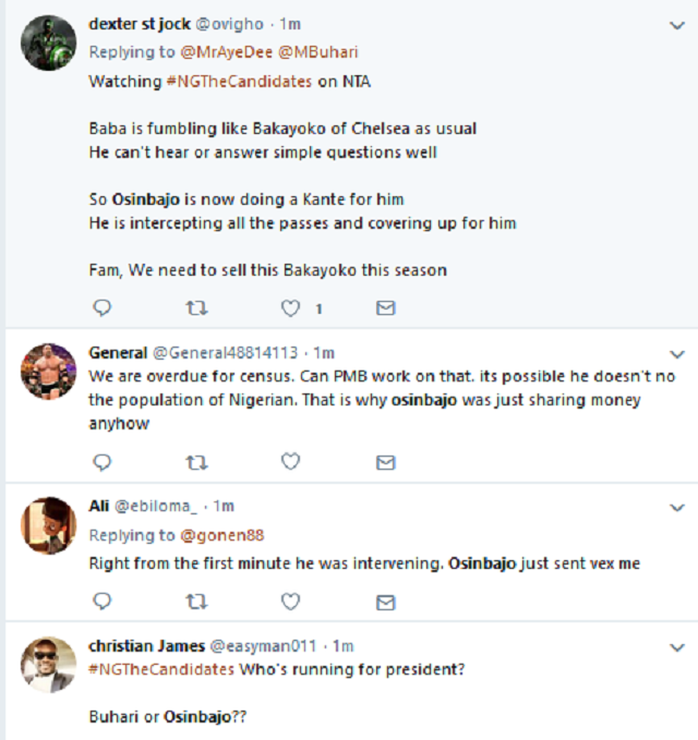 #NgThecandidates: Nigerians Reacts at President Buhari’s Incredibly Dumb Performance at Live Presidential Chat [Snapshot]