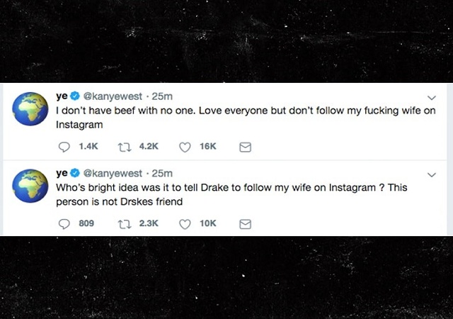 See the Serious Warning Kanye West Gave Drake on Twitter Just Before the New Year