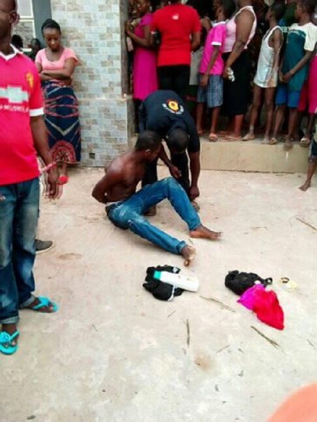 Man Caught Stealing Panties and Bras In Anambra State [Photos]