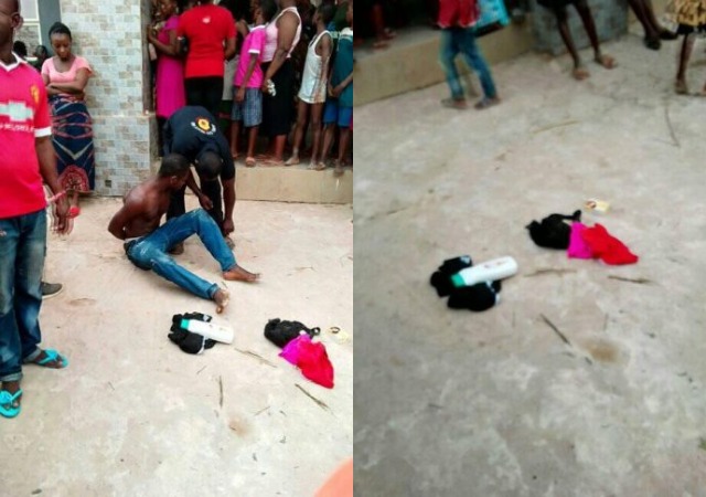 Man Caught Stealing Panties and Bras In Anambra State [Photos]