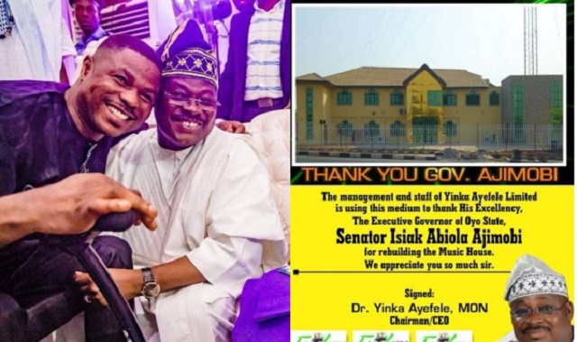 Yinka Ayefele Thanks Governor Ajimobi for Rebuilding His Music House in Less than a Year