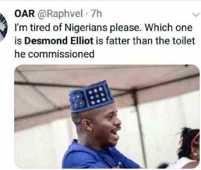 Nigerians Trolls Desmond Elliot Online For Commissioning a Public Toilet [Photos]