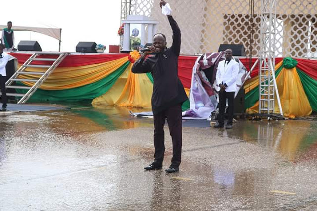 Photos of Apostle Johnson Suleman As He Continues To Preach God's Word Come Rain or Sunshine
