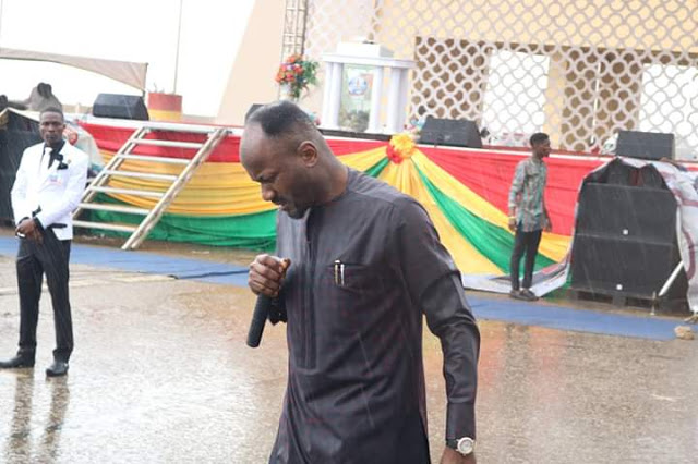 Photos of Apostle Johnson Suleman As He Continues To Preach God's Word Come Rain or Sunshine