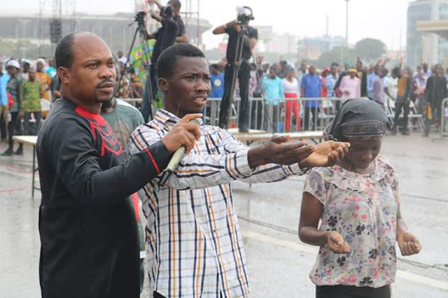 Photos of Apostle Johnson Suleman As He Continues To Preach God's Word Come Rain or Sunshine