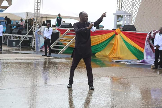 Photos of Apostle Johnson Suleman As He Continues To Preach God's Word Come Rain or Sunshine