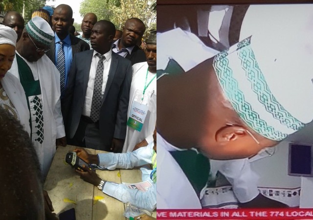 More Photos of Atiku and Wife As They Cast Their Vote in Yola North 