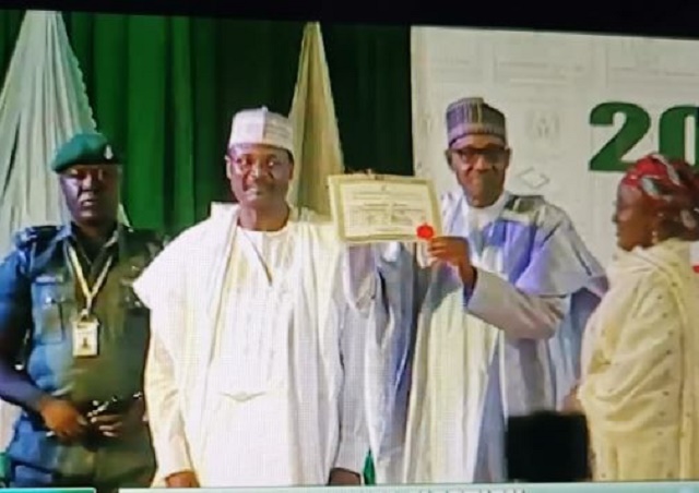 2019 Election: INEC Presents Certificate of Return to Buhari, Osinbajo