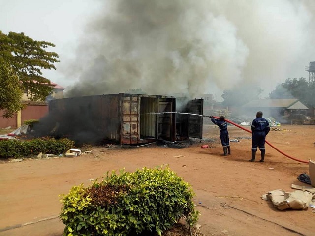 INEC Office on Fire, all Materials for Saturday’s Elections Burnt to Ashes [photos]