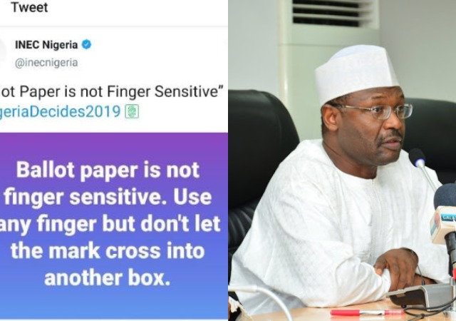 #NigeriaDecides: 'The Ballot Paper Is Not Finger Sensitive’- INEC Clarifies INDEX Finger Rumours