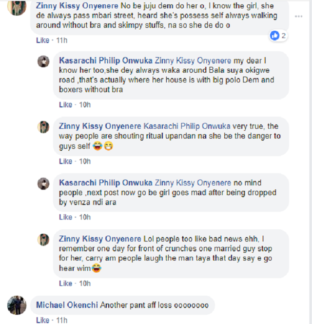 Mentally Unstable Lady In Short Dress Spotted In Owerri Dancing To Spiritual Music [Photos]