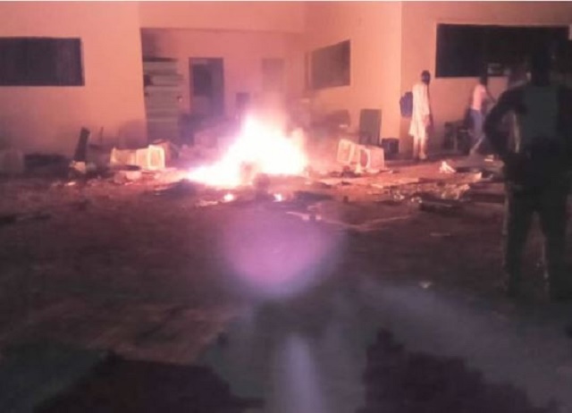 #NigeriaDecides:Thugs set INEC office in Osun State on fire[photos]