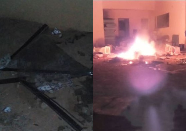 #NigeriaDecides:Thugs set INEC office in Osun State on fire[photos]