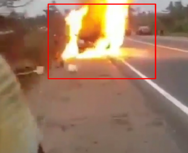 Man Weeps Bitterly As Car He Borrowed To Attend Funeral Gets Burnt On the Road [Photos]