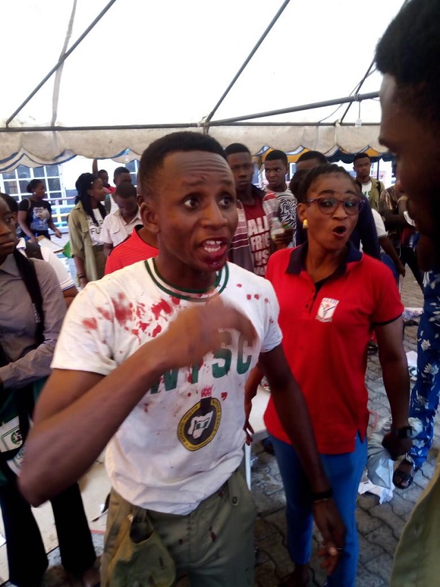 #NigeriaDecides2019: Youth Corps Member Beaten Up In Lagos [Video]