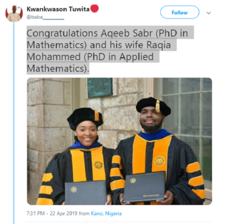 Couple bag PhDs in Mathematics