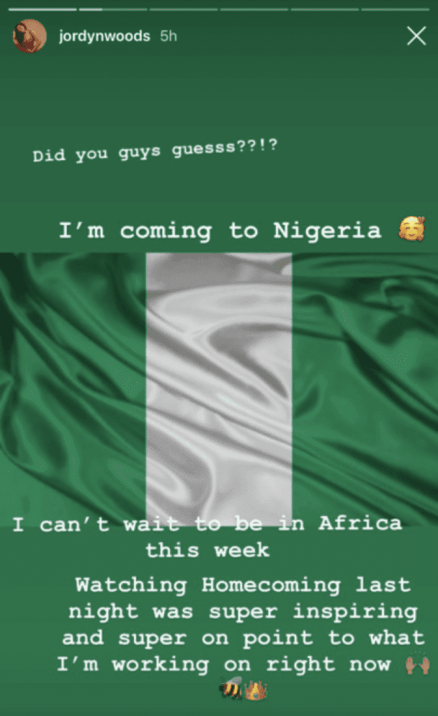 Jordyn Woods Coming To Nigeria This Week