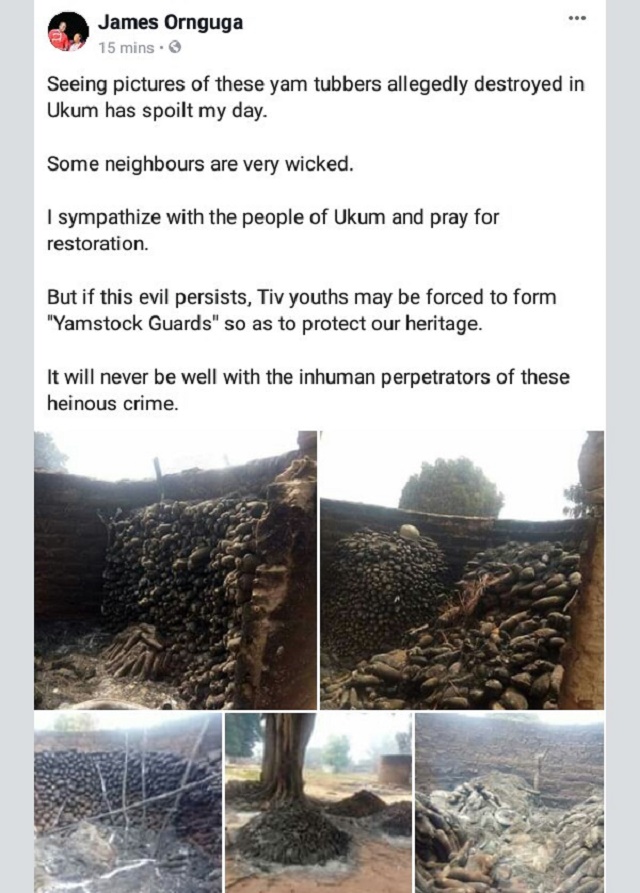 Sad! Unknown Persons Destroy Hundreds of Yam Tubers in Benue Last Night [Photos]
