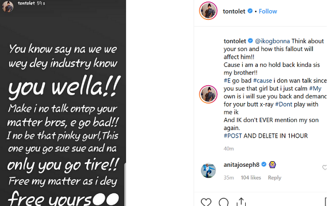 Tonto Dike Drags IK Ogbonna For 'Mentioning Her Son' On Instagram, Vows To Expose Him