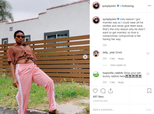 Singer Simi, Reveals the Only Reason She Got Married To Adekunle Gold