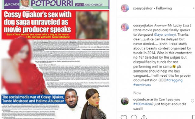 Cossy Ojiakor Dog Sex Saga – 10 Years Later, Alleged Movie Producer Reveals More Secret