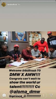 Davido Signs “Lil Frosh” Into Davido Music Worldwide Record [DMW]