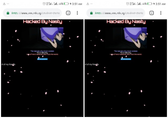 University of Nigeria Nsukka, Website Hacked By French Hacker