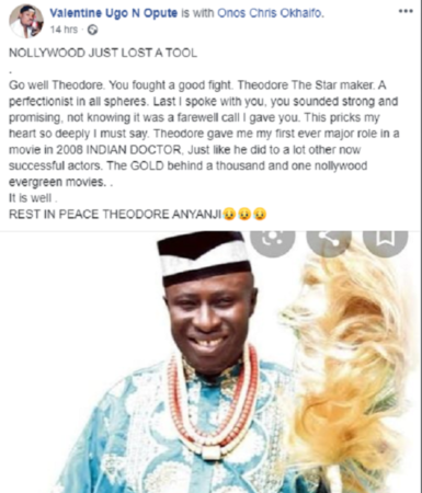 Nollywood Veteran Actor and Director, Theodore Anyanji Is Dead