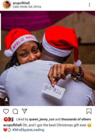 #BBNaija’s Khafi, Announces Her Engagement to Gedoni [Photo]