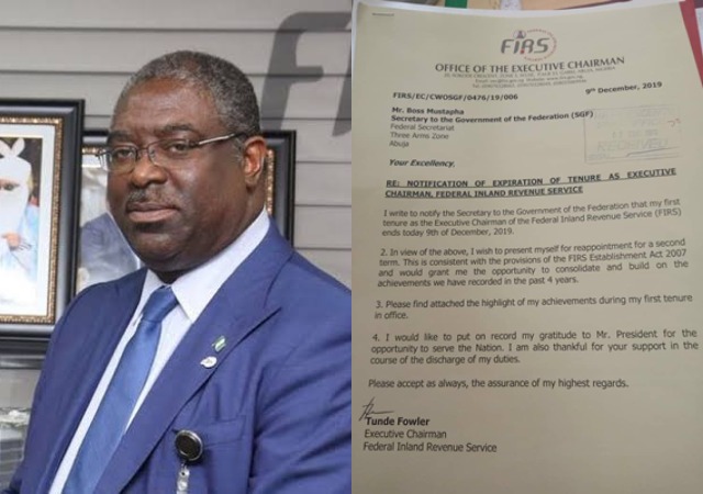 How Ex-FIRS Boss Tunde Fowler Asked For His Tenure to Be Renewed but It Was Declined [Photos]