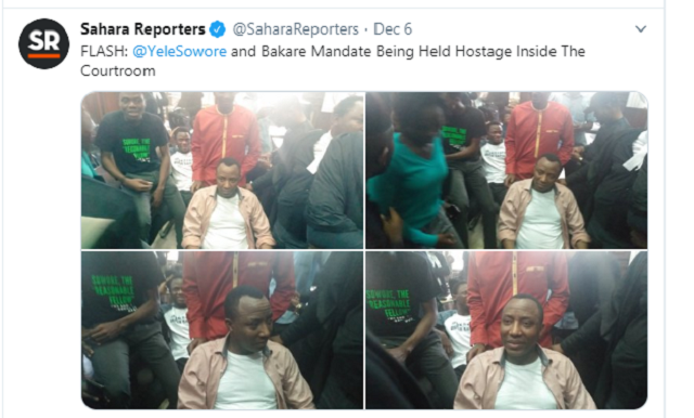 BREAKING: Mild Drama as DSS Allegedly Tries Re-arresting Omoyele Sowore in Court Room Today [Photos]